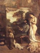 Das Atelier.Ausschnitt:Der Maler Gustave Courbet